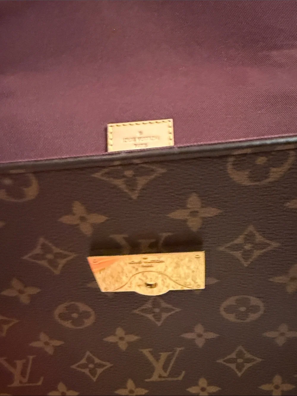Louis Vuitton Monogram Top Handle Satchel in Brown and Gold